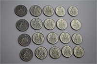 TWENTY CANADIAN FIFTY CENT COINS
