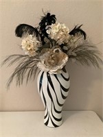 Decorative vase with faux floral arrangement