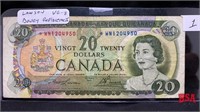 1969 $20 bill, Lawson/Bouey, VG – 8