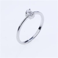 Sz 8.5 Oval Shape Diamond Cut Diamond Accent Ring