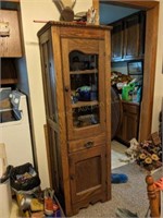 Antique Oak Kitchen Cabinet -
