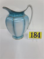 Blue with Gold Stripe Wash Pitcher