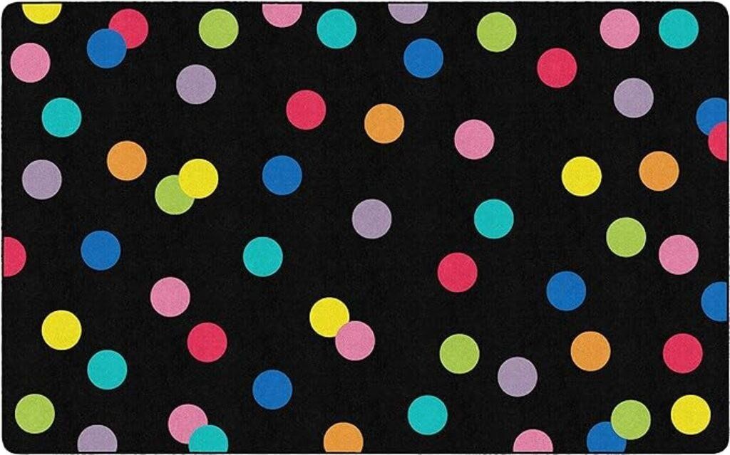 Just Teach Rainbow Polka Dots Classroom Area Rug