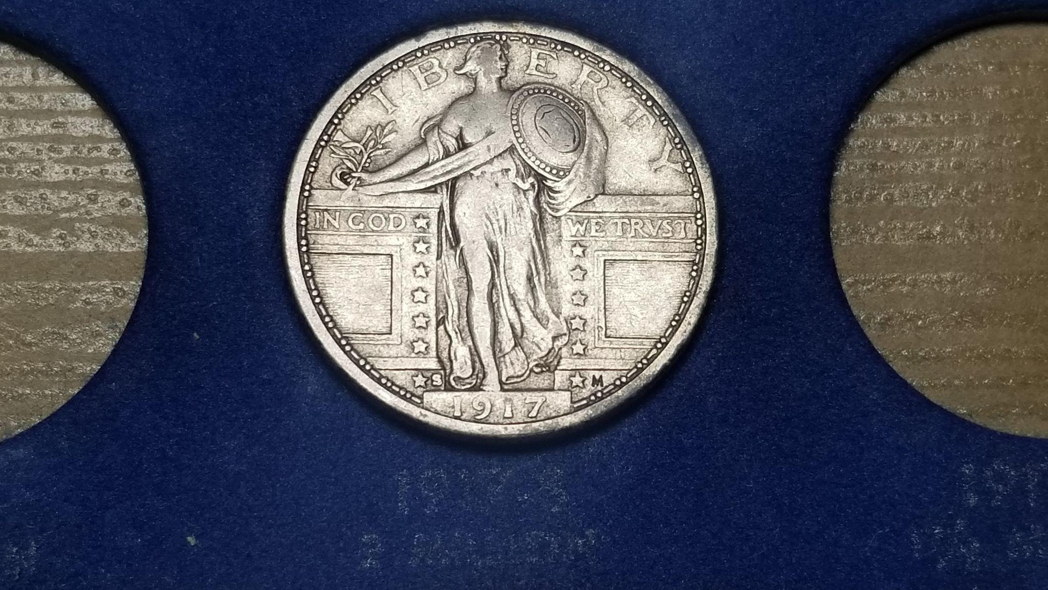 1917 S Standing Liberty Quarter Type 1 From A Set