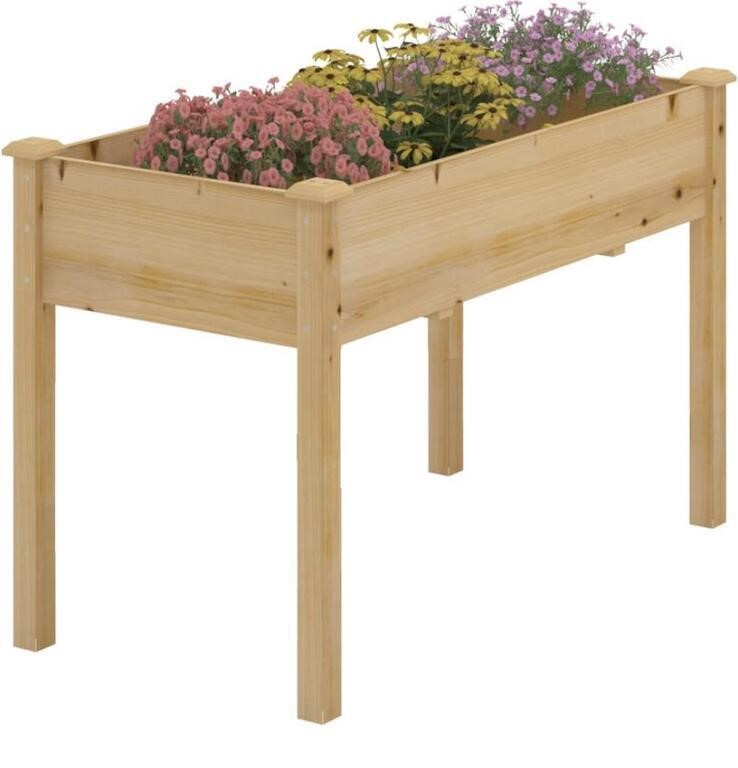 SOGESFURNITURE RAISED GARDEN BED WOODEN PLANTER