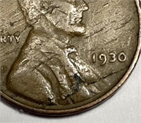 1930 Lincoln Wheat Cent LAMINATION Error