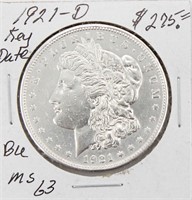 1921-D Morgan Silver Dollar Coin KEY DATE BU