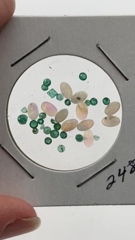 Valuable Genuine Opals and Emeralds