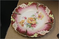 Two Handle Floral Plate