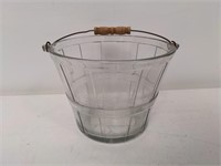 Glass pail approx 10" x 10" x 7"