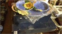 Two Fitz and Floyd porcelain serving trays in the