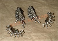 Vintage rhinestones clip on costume earrings