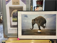 Framed Elephant poster and silver frame NIP