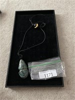 Labradorite teardrop cord necklace