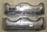 2 chrome 409 valve covers with 1 breather