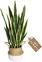 Artificial Snake Plant, 27" Fake Sansevieria w