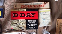 Vintage D-Day Invasion board game and WWI Dogfight