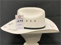 White Cowboy Hat w/Store Grand Opening Signatures