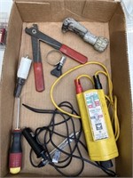 Voltage tester, copper cutter, screwdriver,