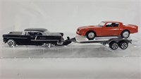 Diecast model '55 Chevy & Pontiac w/ trailer