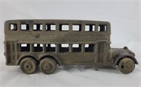 Vintage cast iron model double decker bus