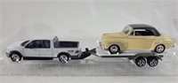 Diecast model Ford F-150 & '48 Ford on trailer
