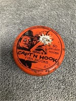 Vintage "Capt'n Hook" Fish Hooks Tin & Contents