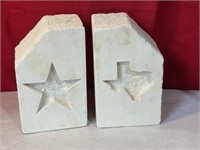 Heavy Sandstone Bookends Texas and Star