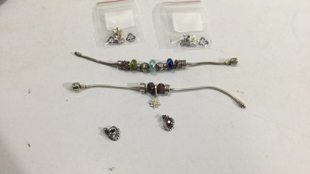 2 Pandora Bracelets & 1 Pr. Of Earrings TJC