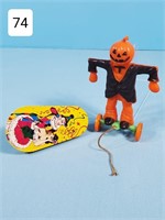 Plastic Halloween Jack-O-Lantern Scarecrow