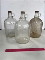 (3) One Gallon Glass Jugs