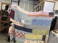 Antique Hand Sewn Quilt, Some Wear & Tear- See
