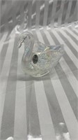 Vintage Fenton Opalescent Glass Swan Dish