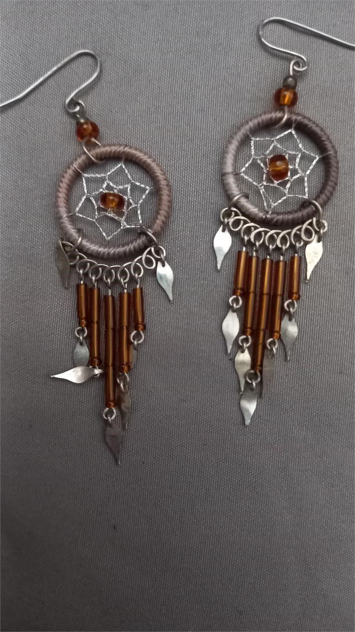 Handmade dream catcher earrings