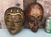 Indonesian wooden face masks
