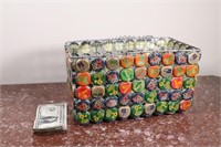 Recycled Bottle Cap Magazine Tote. Cute!