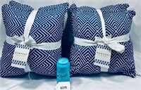 4 Outdoor Decor Pillows By New Port Blue & White