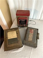 Old Metal Boxes. Shut Off, Electric Fence, Elevato