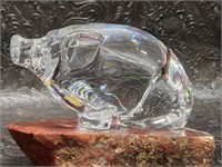 Orrefors Crystal Pig Figurine