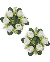Faux floral candle ring wreaths for weddings