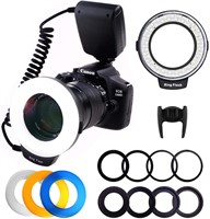 LCD Flash Light with Adapter Rings for DSLR