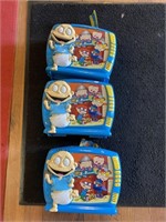 (3) RUGRATS SCHOOL PLASTIC  SUPPLY BOXES