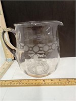 Etched Glass Pitcher