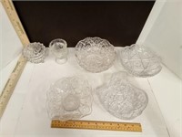 Cut Glass, Pressed  Glass Serving Bowls, Candy