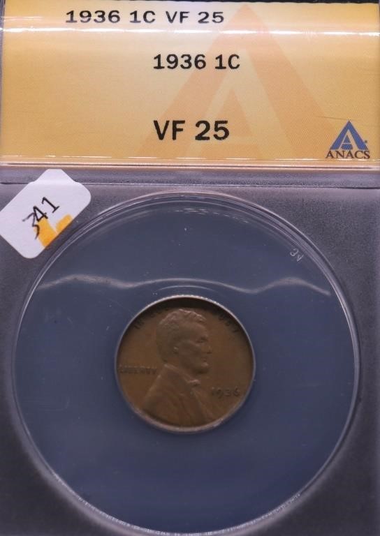 1936 ANAX VF 25 LINCOLN CENT