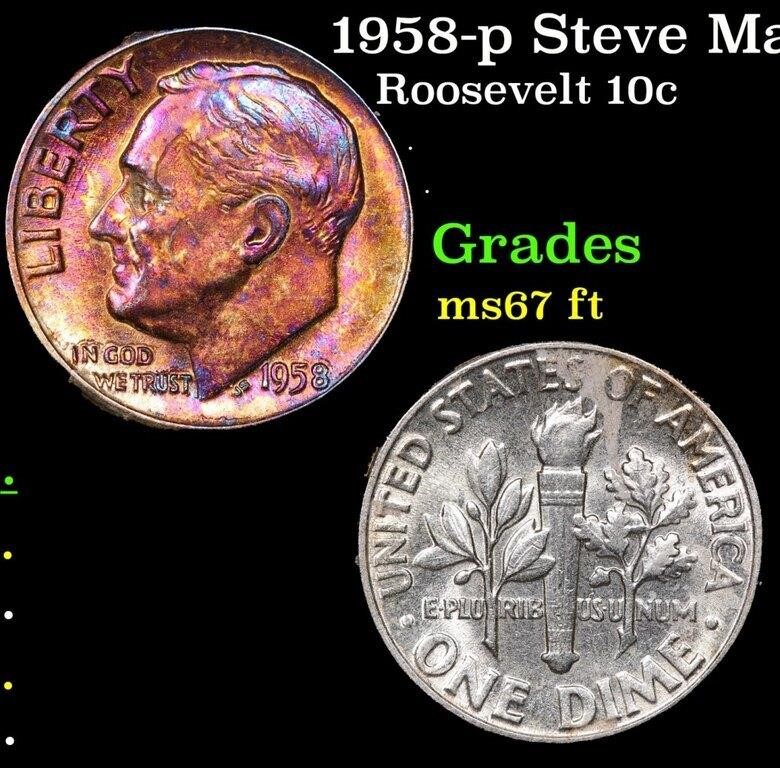 1958-p Roosevelt Dime Steve Martin Collection Rain