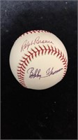 Ralph Branca & Bobby Thompson Signed Baseball