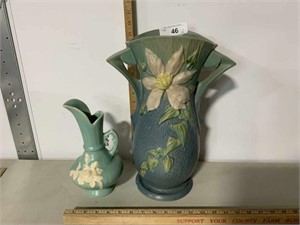 Bud vase and large Roseville vase