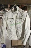 Motorcycle jacket - ladies small white with silver