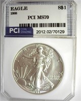 1988 Silver Eagle MS70 LISTS $2350